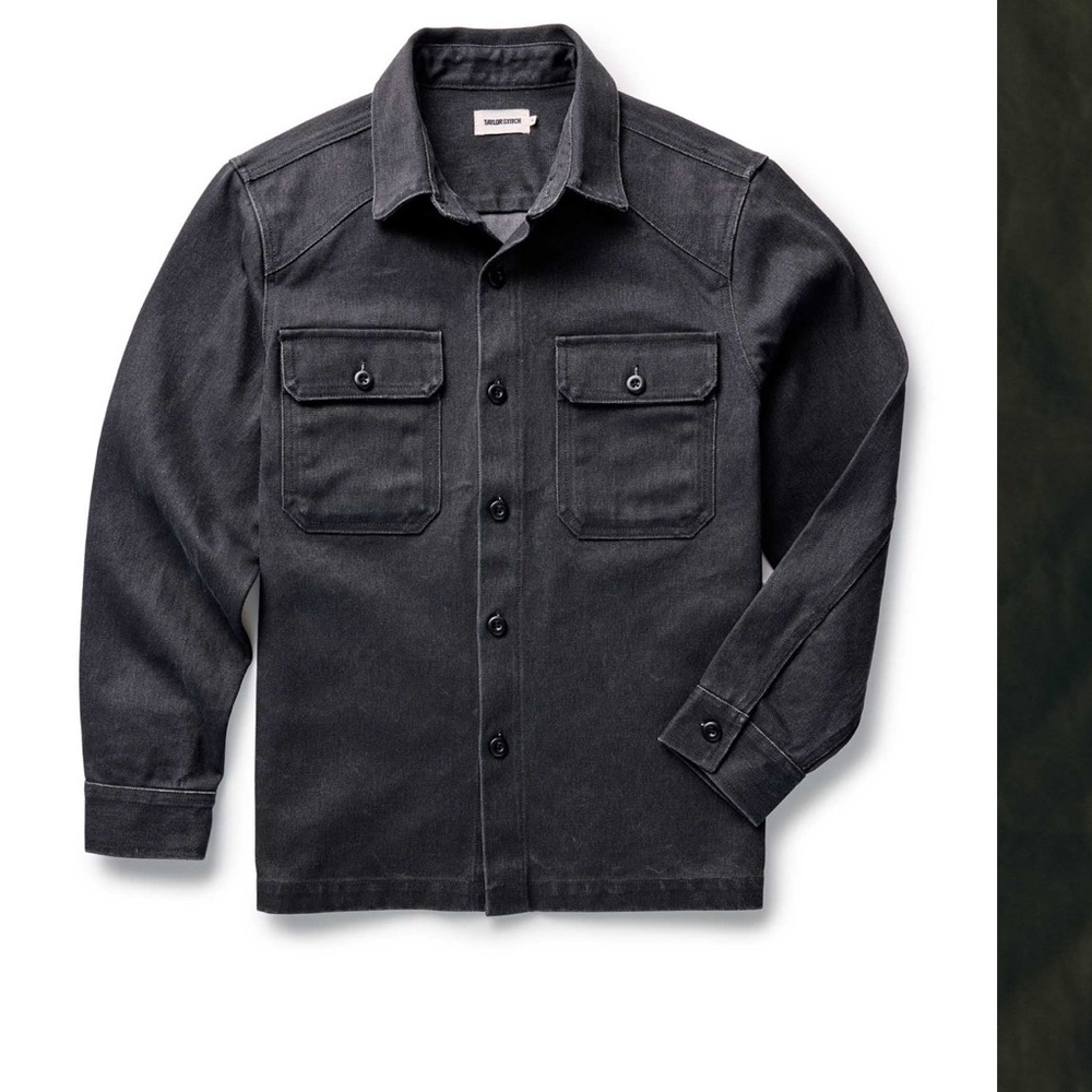 Taylor Stitch -Charcoal Shirt Jacket - The Shop Shirt in Coal Chipped Canvas